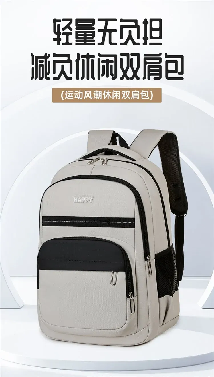 Tas Ransel Wanita Bahan Oxford Polos Warna Putih Bentuk Kotak Tali Lebar Grosir Import