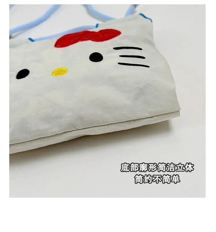 Tas Tote Wanita Bahan PU Sintetis Motif Hello Kitty Warna Putih Bentuk Kotak Grosir Import