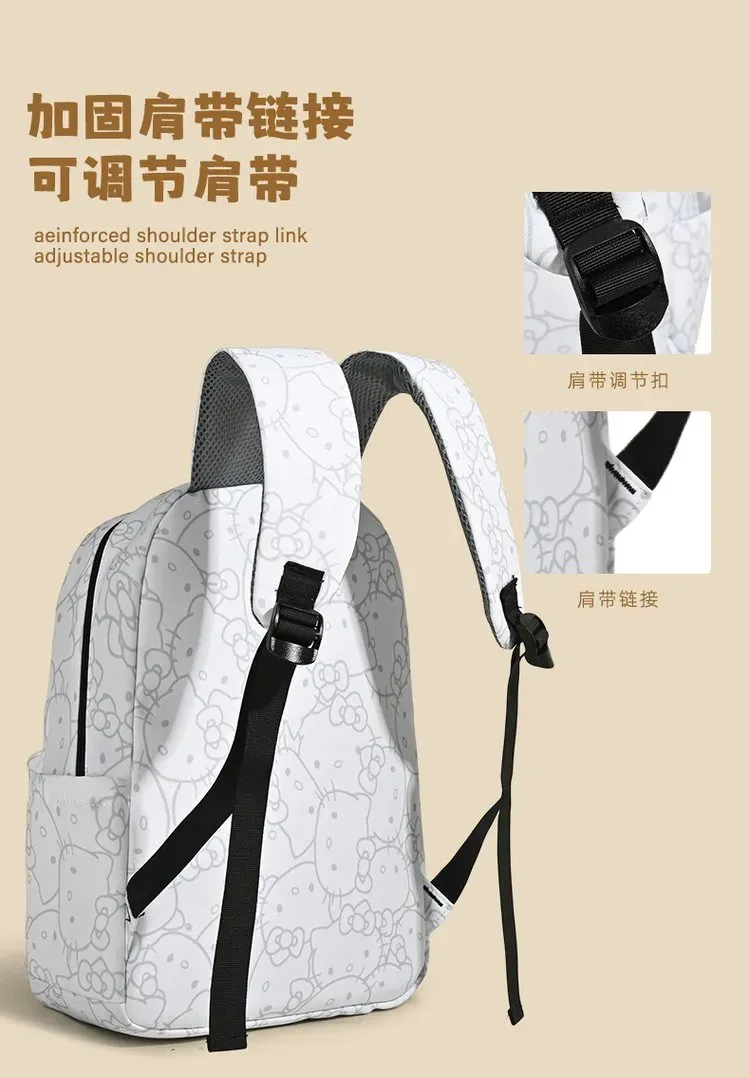 Tas Ransel Wanita Bahan PU Sintetis Motif Print Warna Putih Bentuk Kotak Tali Resleting Grosir