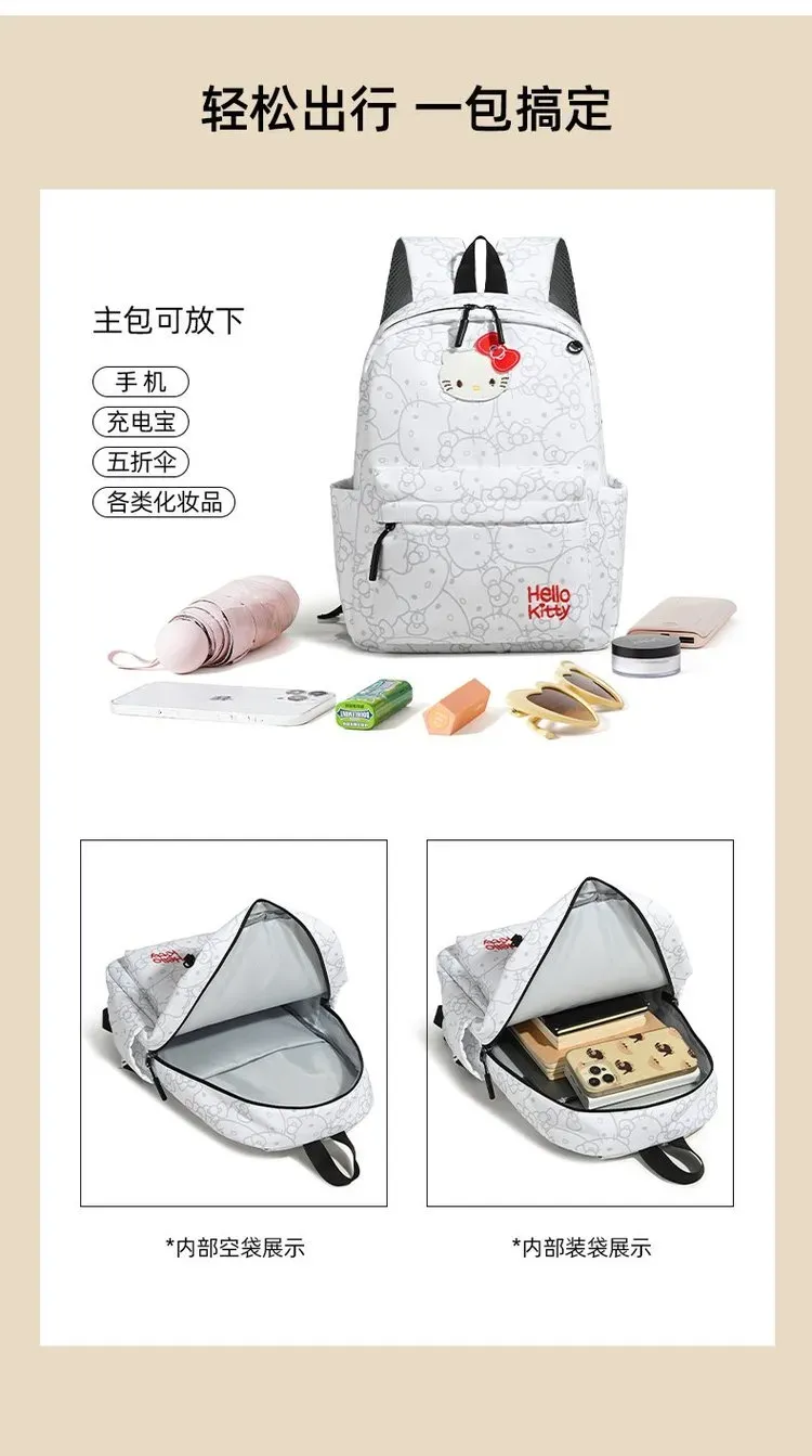 Tas Ransel Wanita Bahan PU Sintetis Motif Print Warna Putih Bentuk Kotak Tali Resleting Grosir