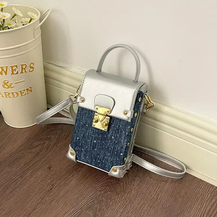 Tas Ransel Wanita Bahan Nylon Motif Print Warna Kuning Bentuk Kotak Tali Panjang Grosir Import