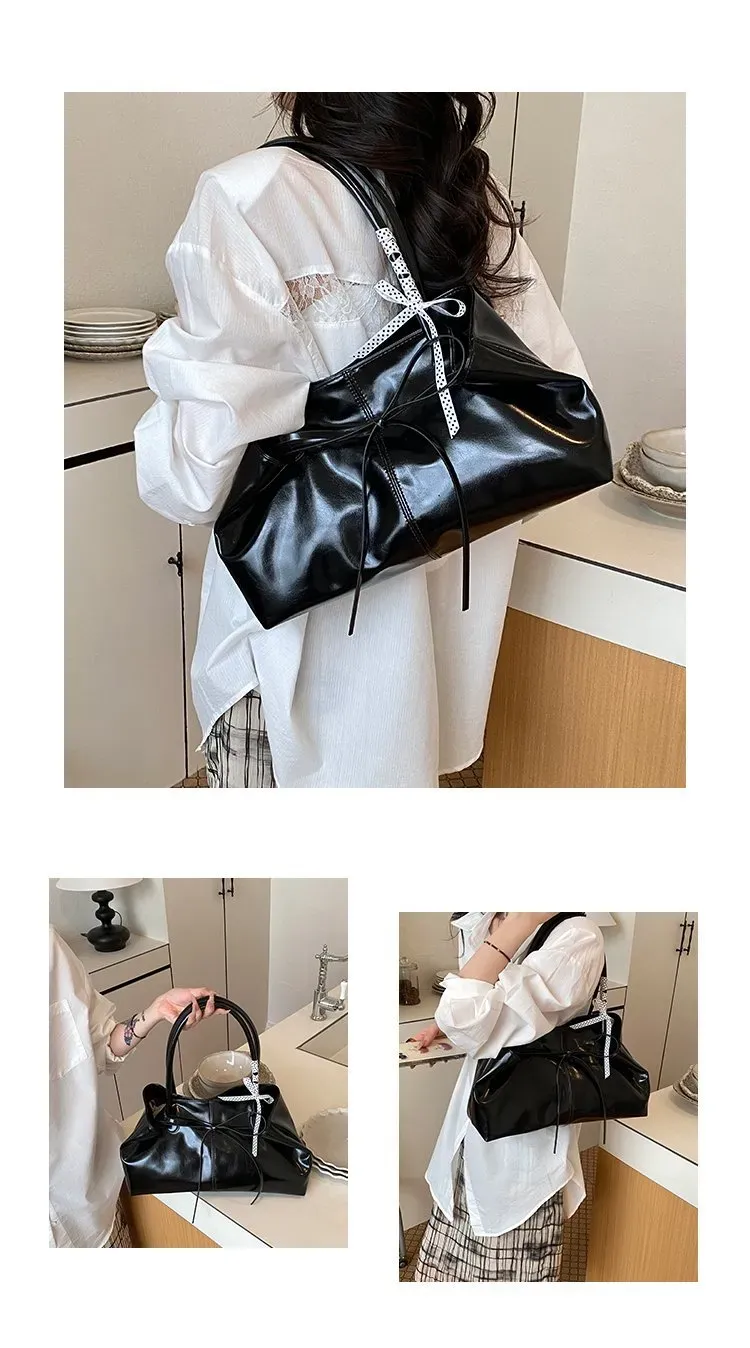 Tas Selempang Wanita Bahan PU Sintetis Polos Warna Hitam Bentuk Kotak Tali Lebar Stok China