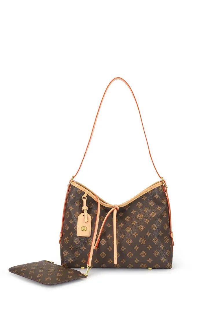 Tas Selempang Wanita Bahan PU Sintetis Motif Print Model Hobo Tali Panjang Grosir Import