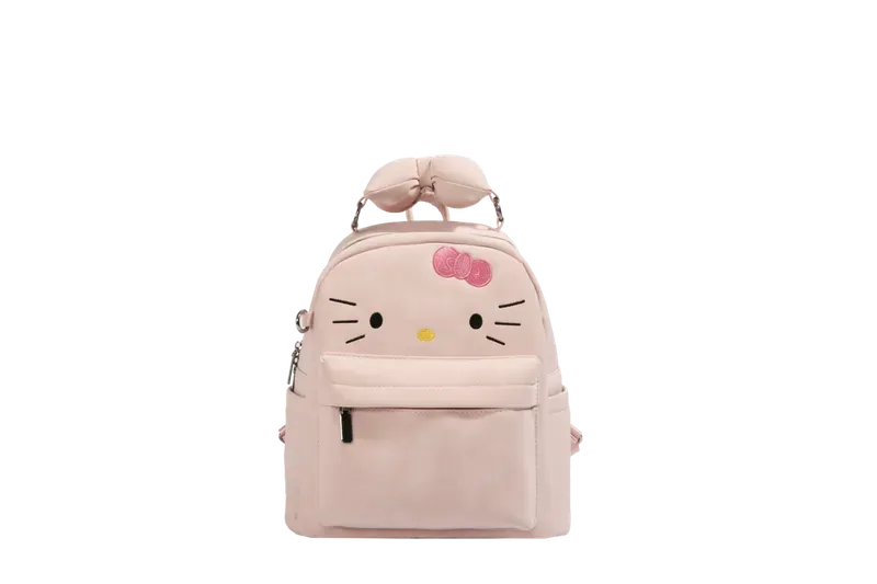 Tas Ransel Wanita Bahan PU Sintetis Polos Warna Pink Bentuk Kotak Tali Lebar Grosir Import