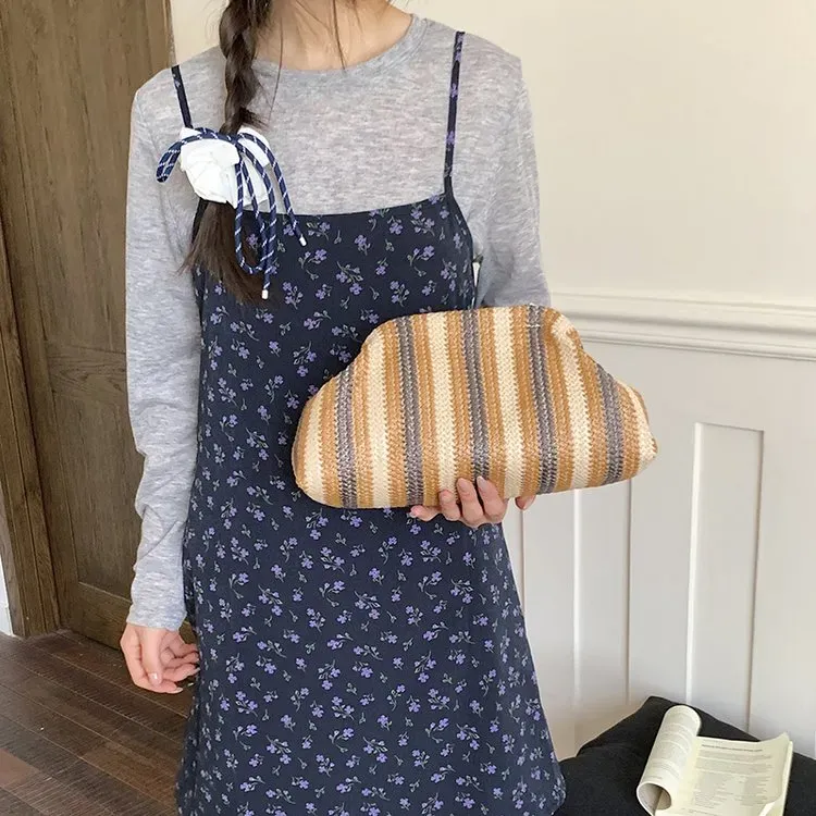 Tas Selempang Wanita Bahan PU Sintetis Motif Polkadot Warna Hitam Bentuk Kotak Stok China