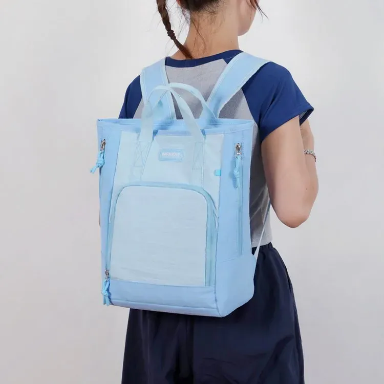 Tas Ransel Wanita Bahan Nylon Polos Warna Ungu Bentuk Kotak Tali Panjang Grosir Import