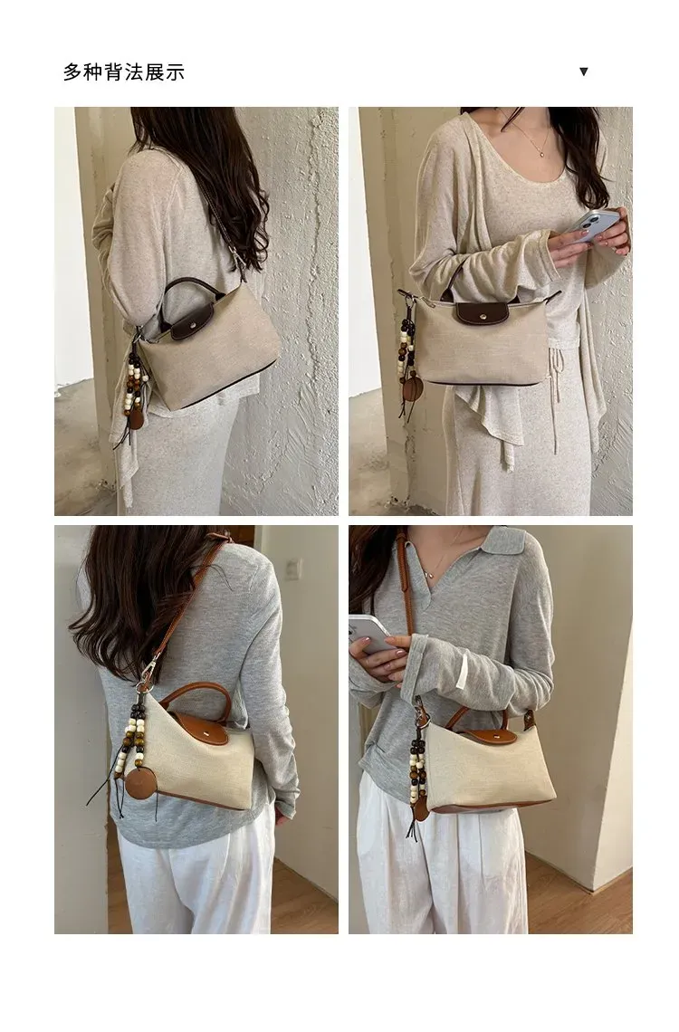 Tas Selempang Wanita Bahan PU Sintetis Polos Warna Beige Bentuk Kotak Tali untuk Reseller