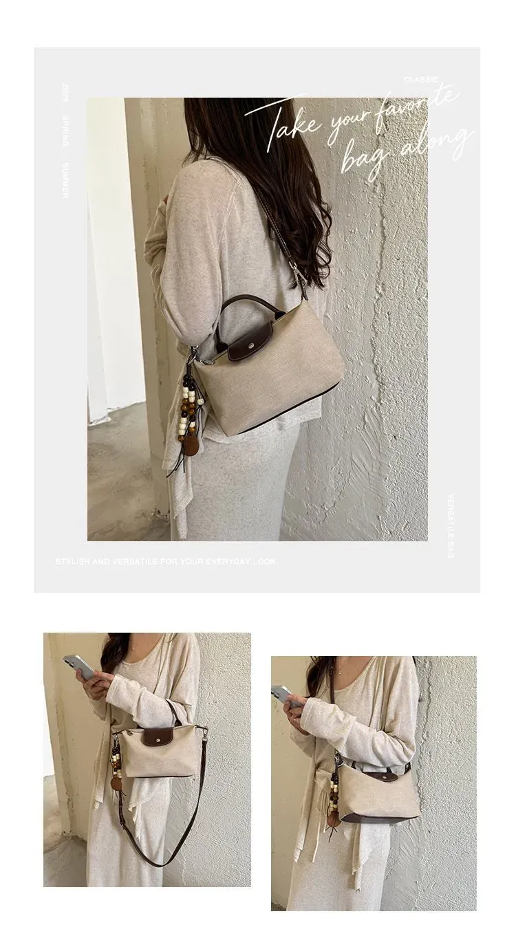 Tas Selempang Wanita Bahan PU Sintetis Polos Warna Beige Bentuk Kotak Tali untuk Reseller