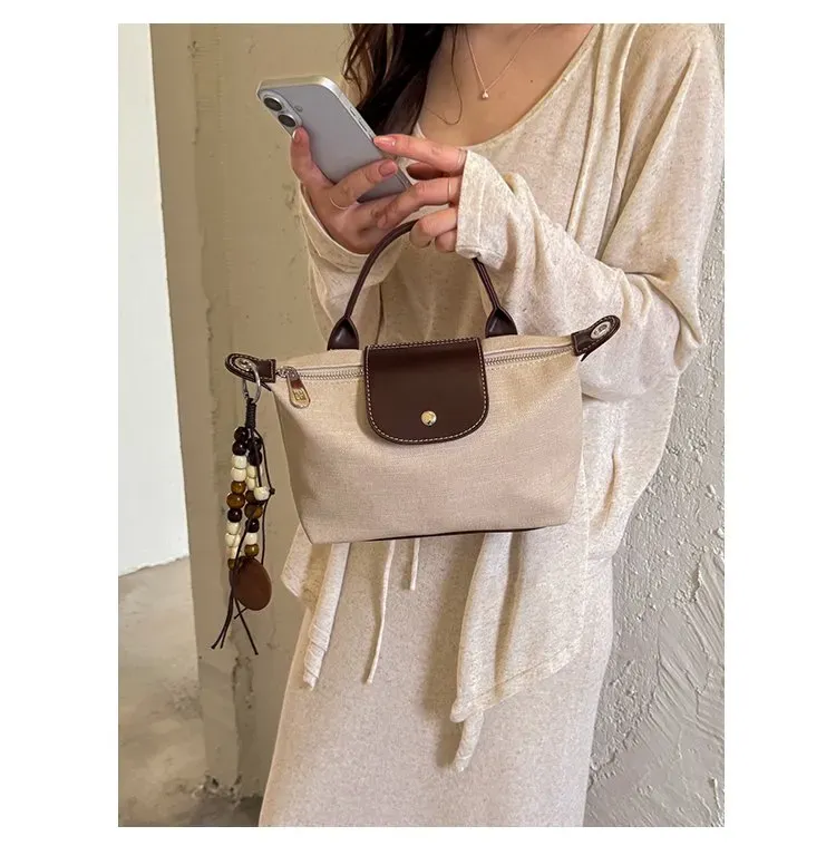 Tas Selempang Wanita Bahan PU Sintetis Polos Warna Beige Bentuk Kotak Tali untuk Reseller