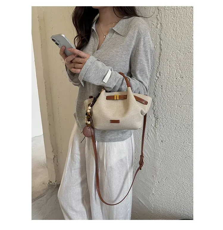 Tas Selempang Wanita Bahan PU Sintetis Polos Warna Beige Bentuk Kotak Tali Stok China