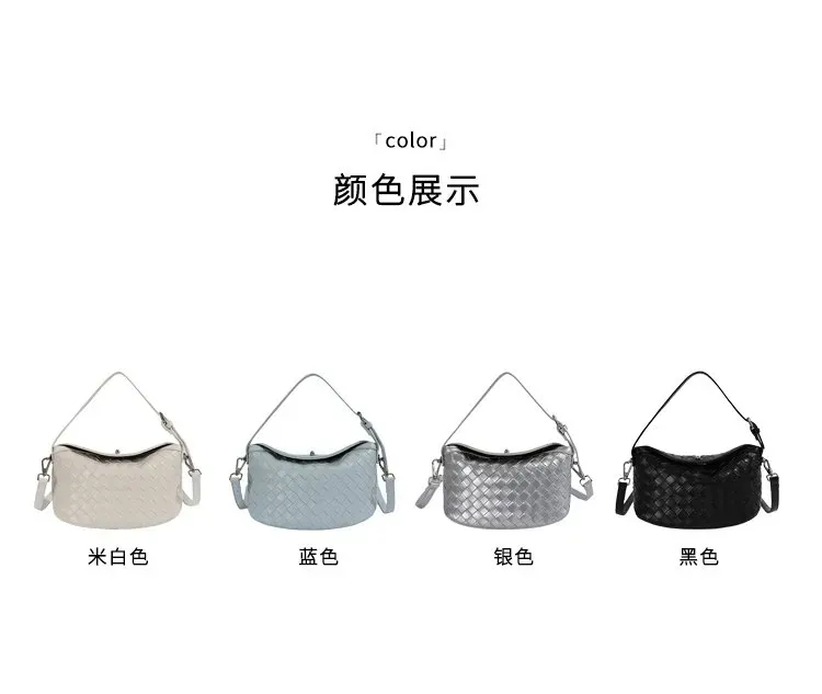 Tas Selempang Wanita Bahan PU Sintetis Model Quilted Warna Hitam Model Hobo Tali Stok Grosir