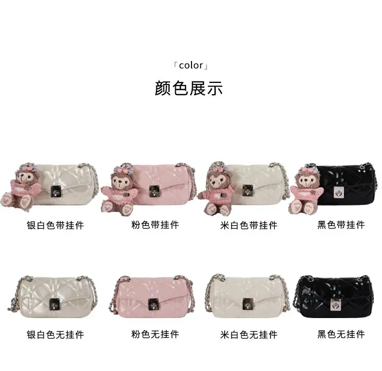 Tas Selempang Wanita Bahan PU Sintetis Model Quilted Warna Hitam Bentuk Kotak untuk Reseller