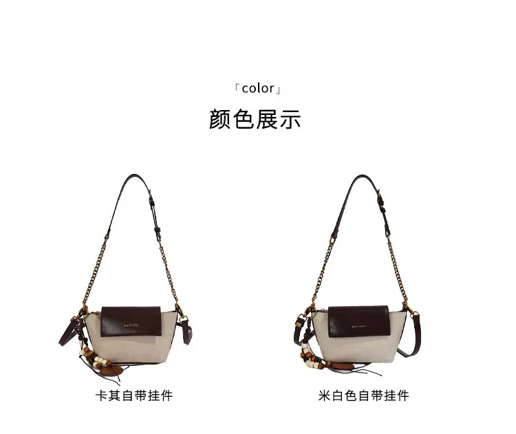 Tas Selempang Wanita Bahan PU Sintetis Polos Warna Beige Bentuk Kotak Tali Resleting Grosir