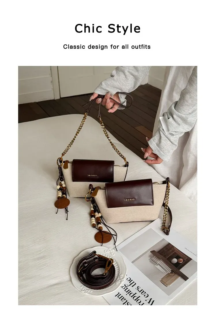 Tas Selempang Wanita Bahan PU Sintetis Polos Warna Beige Bentuk Kotak Tali Resleting Grosir