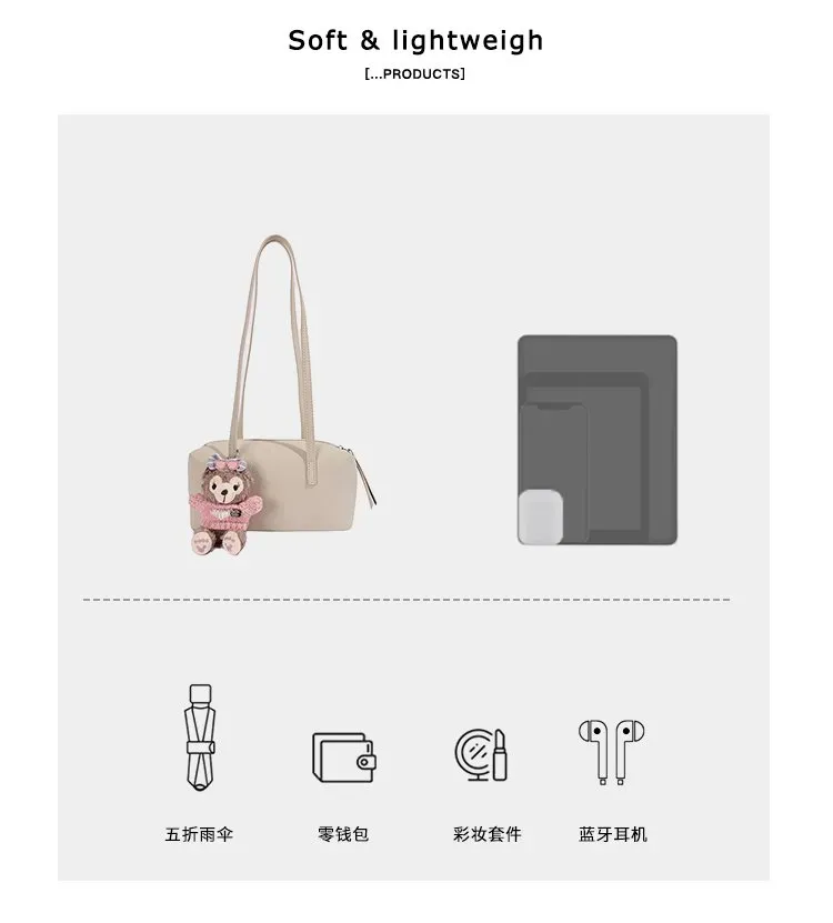 Tas Selempang Wanita Bahan PU Sintetis Polos Warna Hitam Bentuk Kotak Tali Dengan Gantungan