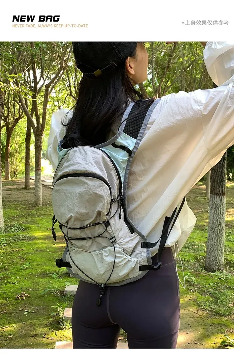 Tas Ransel Wanita Bahan Nylon Polos Warna Merah Bentuk Kotak Tali Lebar Harga Grosir