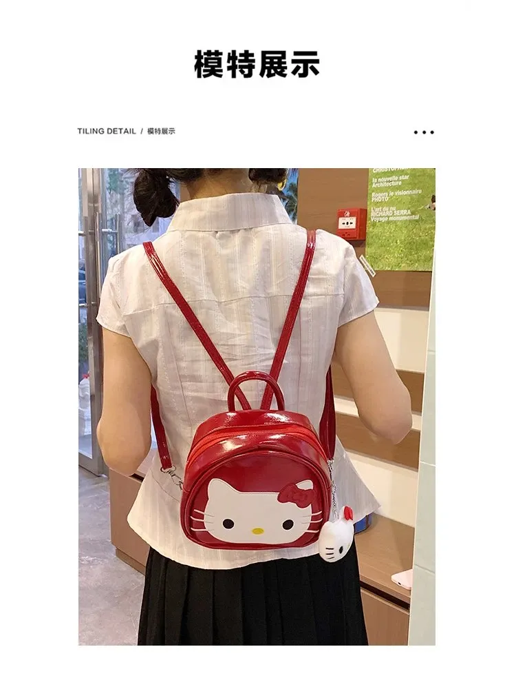 Tas Ransel Anak Bahan PU Sintetis Motif Print Warna Merah Bentuk Kotak Tali Grosir Import