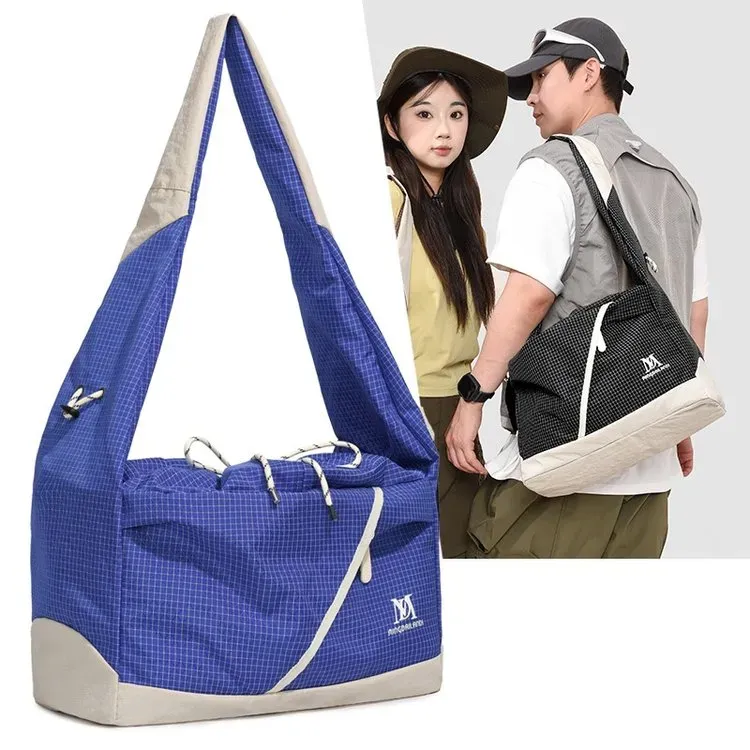 Tas Selempang Pria Bahan Kain Polos Warna Hijau Bentuk Bulat Tali Panjang Grosir Import