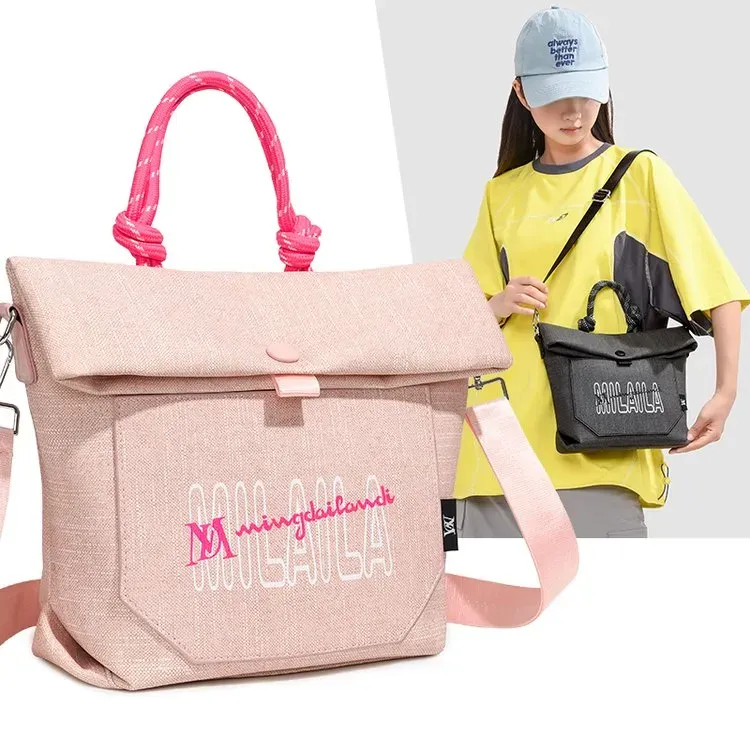 Tas Selempang Pria Bahan Kain Polos Warna Hijau Bentuk Bulat Tali Panjang Grosir Import