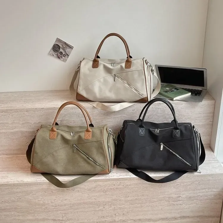 Tas Selempang Pria Bahan Kain Polos Warna Hijau Bentuk Bulat Tali Panjang Grosir Import