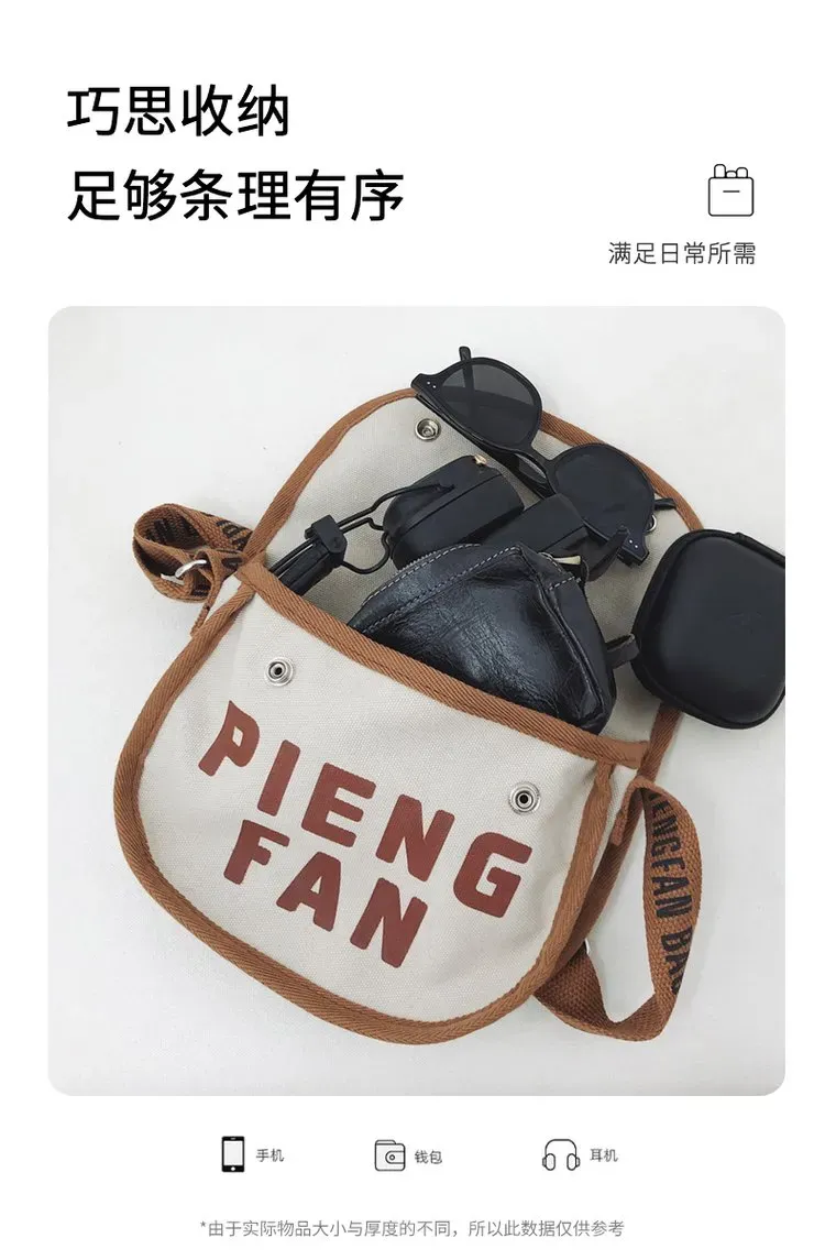 Tas Selempang Wanita Bahan Kanvas Polos Bentuk Crescent Tali Panjang Resleting Grosir Import