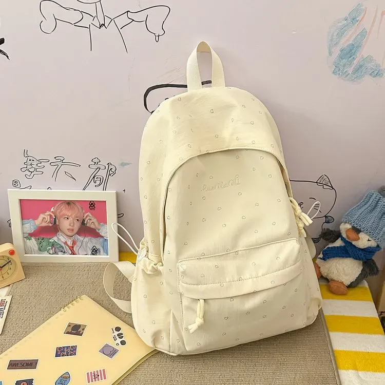 Tas Ransel Wanita Bahan Nylon Motif Polkadot Warna Biru Bentuk Kotak Tali Lebar Grosir Import