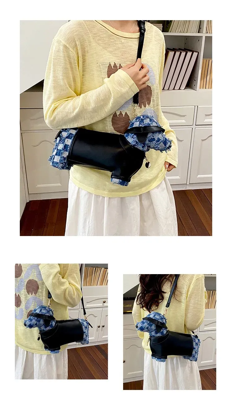 Tas Selempang Wanita Bahan PU Sintetis Motif Print Warna Biru Model Hobo Tali Grosir Import