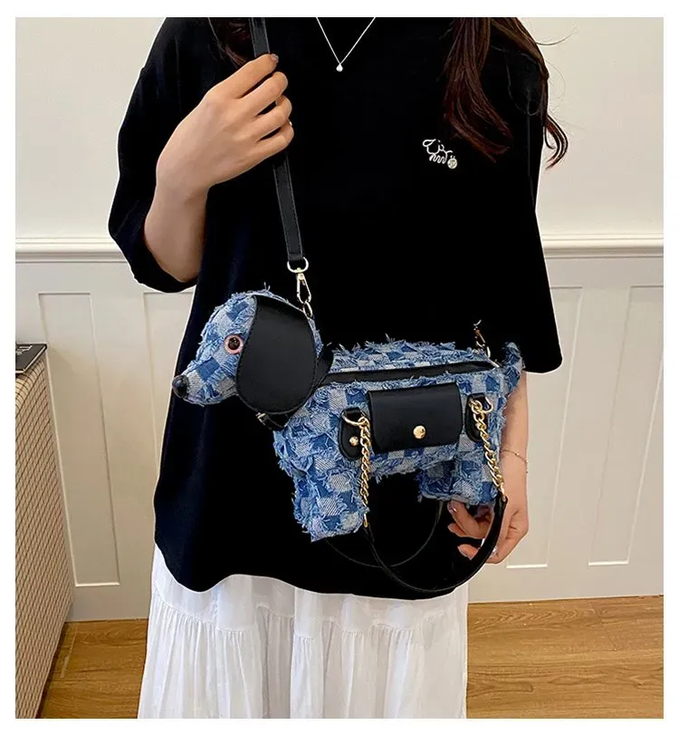 Tas Selempang Wanita Bahan PU Sintetis Motif Print Warna Biru Model Hobo Tali Grosir Import