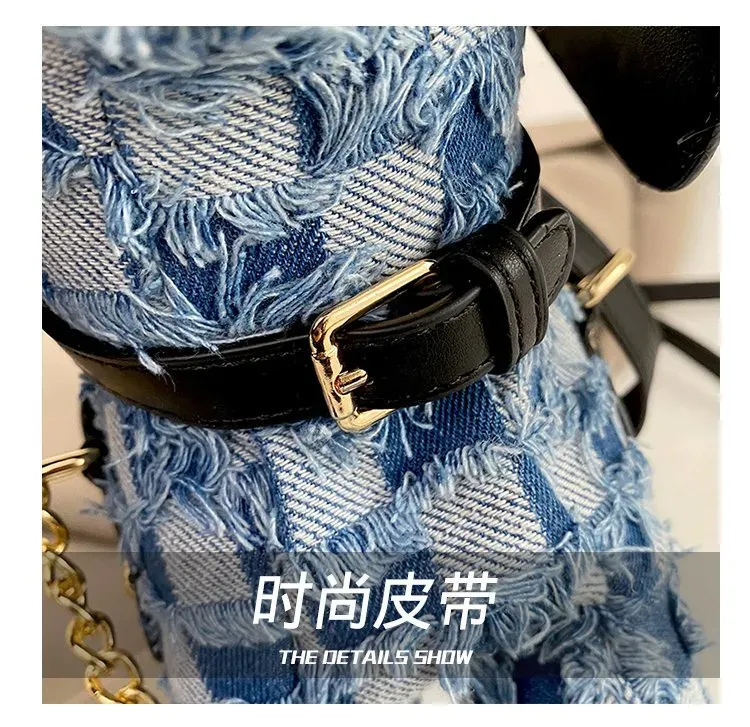 Tas Selempang Wanita Bahan PU Sintetis Motif Print Warna Biru Model Hobo Tali Grosir Import
