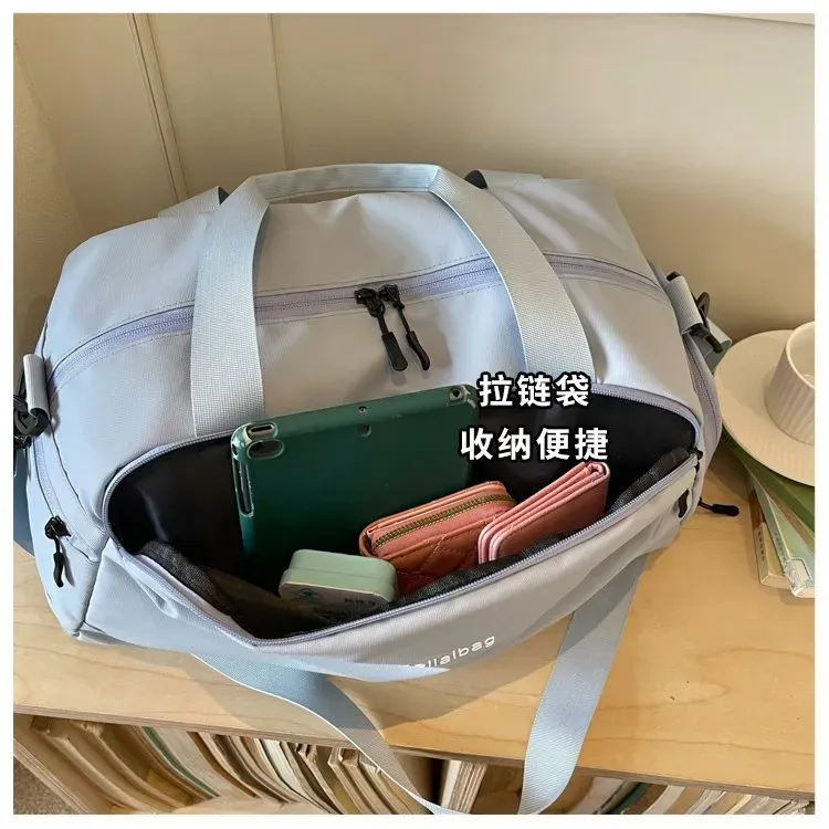 Tas Selempang Wanita Bahan Nylon Polos Warna Hitam Bentuk Kotak Tali Panjang untuk Toko Online
