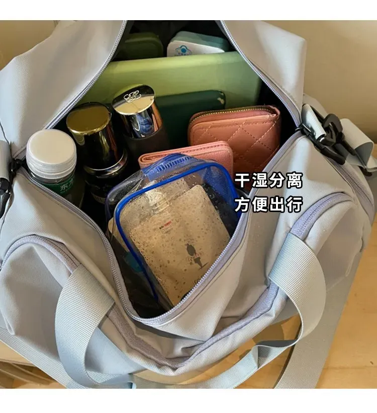 Tas Selempang Wanita Bahan Nylon Polos Warna Hitam Bentuk Kotak Tali Panjang untuk Toko Online