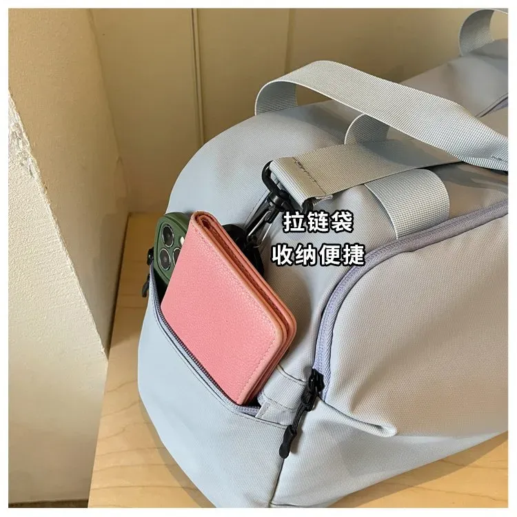 Tas Selempang Wanita Bahan Nylon Polos Warna Hitam Bentuk Kotak Tali Panjang untuk Toko Online