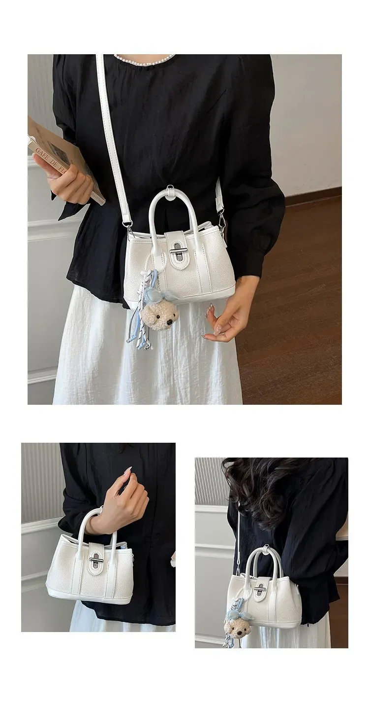 Tas Selempang Wanita Bahan PU Sintetis Polos Warna Biru Bentuk Kotak Tali Pilihan Reseller