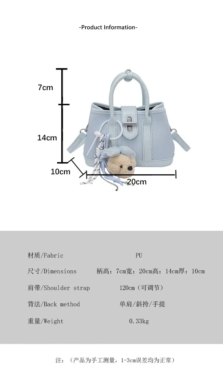 Tas Selempang Wanita Bahan PU Sintetis Polos Warna Biru Bentuk Kotak Tali Pilihan Reseller