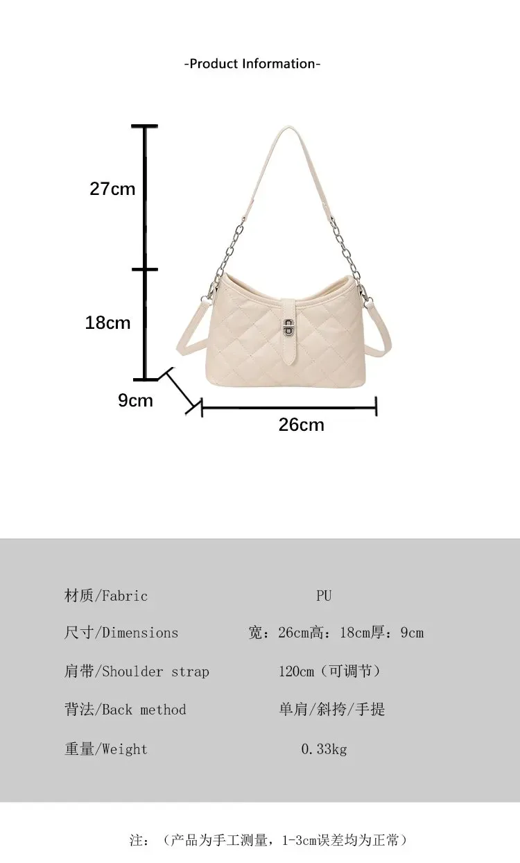 Tas Selempang Wanita Bahan PU Sintetis Model Quilted Warna Putih Bentuk Crescent Grosir Import