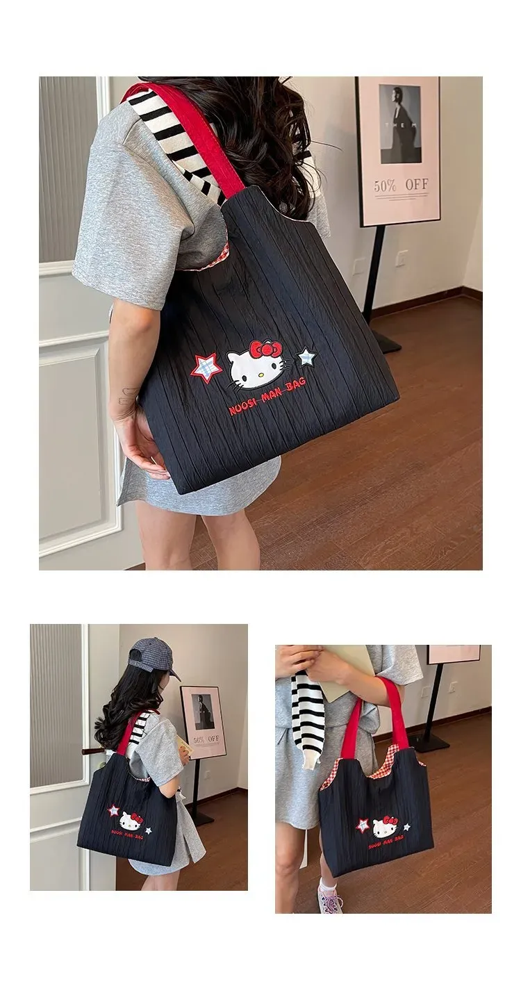 Tas Selempang Wanita Bahan PU Sintetis Polos Warna Hitam Bentuk Kotak Tali Lebar Motif Floral