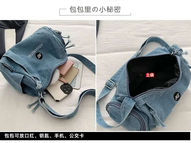 Tas Selempang Wanita Bahan PU Sintetis Polos Warna Biru Bentuk Bulat Tali Grosir Import