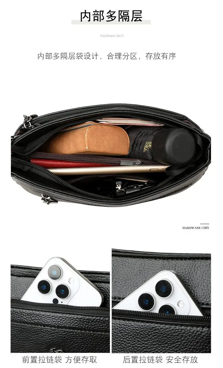 Tas Selempang Wanita Bahan PU Sintetis Polos Bentuk Kotak Tali Lebar Resleting Stok Grosir