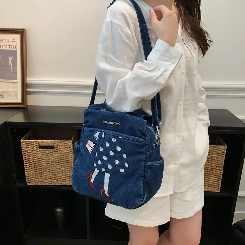 Tas Ransel Wanita Bahan PU Sintetis Motif Print Warna Hitam Bentuk Kotak Tali Pilihan Reseller