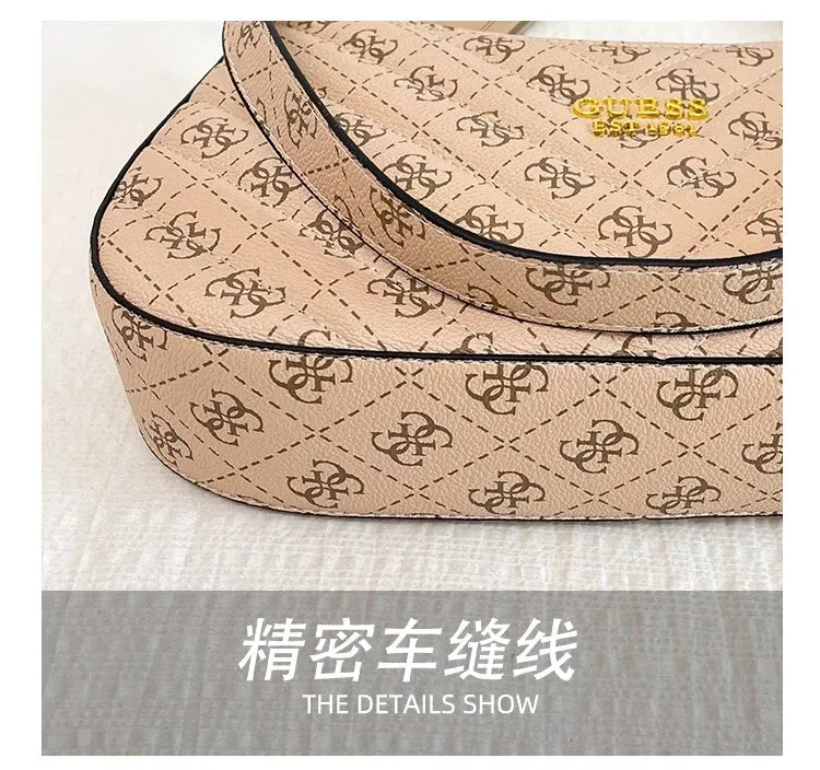 Tas Selempang Wanita Bahan PU Sintetis Motif Print Bentuk Crescent Tali Panjang Grosir Import