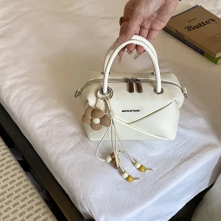 Tas Selempang Wanita Bahan PU Sintetis Polos Warna Hitam Bentuk Kotak Tali Lebar Grosir Import