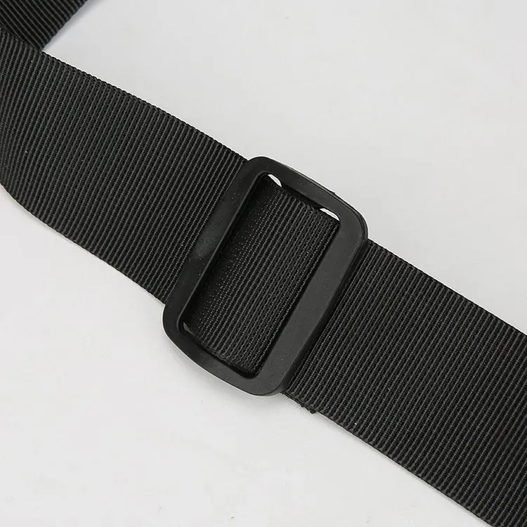 Tas Selempang Pria Bahan Nylon Polos Warna Hitam Bentuk Kotak Tali Lebar untuk Toko Online