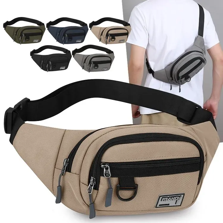 Tas Selempang Pria Bahan Nylon Polos Warna Hitam Bentuk Kotak Tali Lebar Harga Grosir