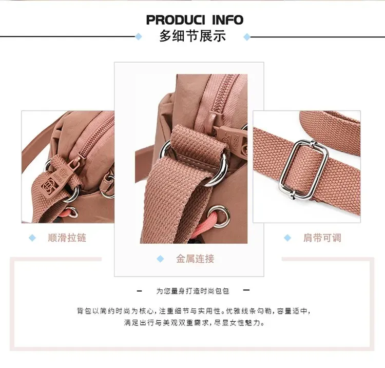 Tas Selempang Wanita Bahan Nylon Warna Merah Resleting Grosir Import