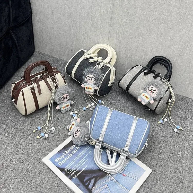 Tas Selempang Wanita Bahan PU Sintetis Polos Warna Hitam Bentuk Kotak Tali Katalog Grosir