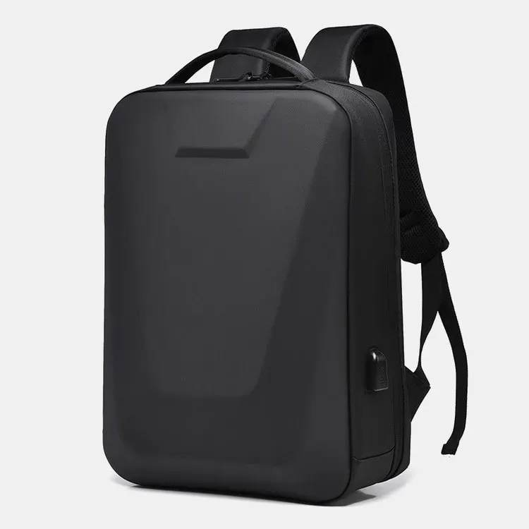 Tas Ransel Wanita Bahan PU Sintetis Polos Warna Hitam Bentuk Kotak Tali Lebar Resleting Grosir