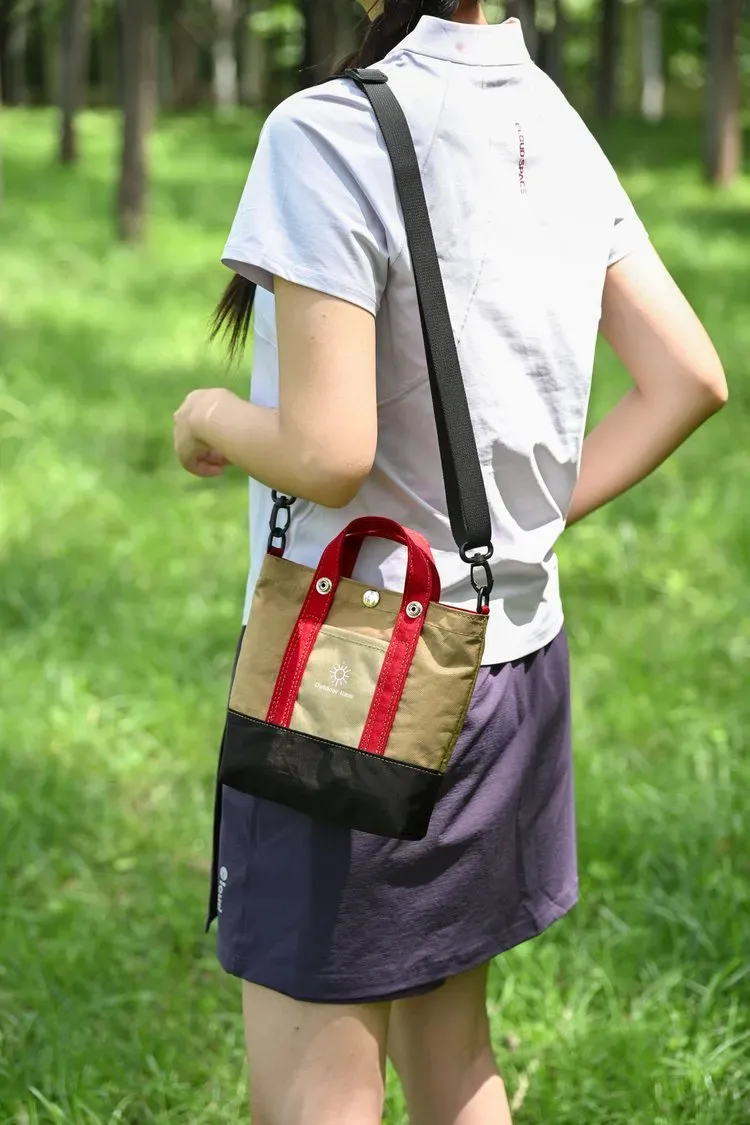 Tas Tote Wanita Bahan Nylon Polos Bentuk Kotak Tali Panjang Resleting Grosir Import