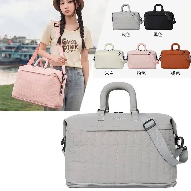 Tas Selempang Wanita Bahan Nylon Model Quilted Warna Hitam Bentuk Kotak Tali Grosir Import