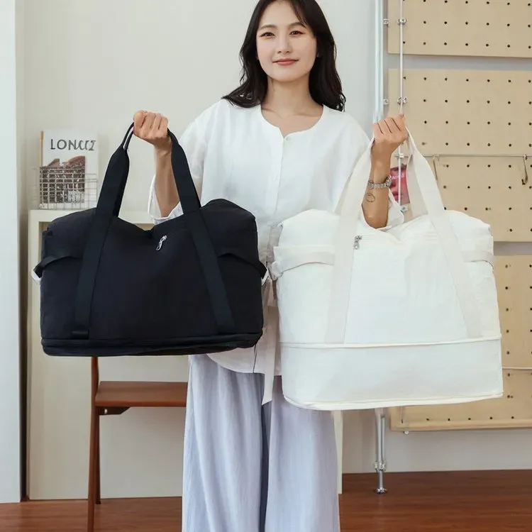 Tas Selempang Wanita Bahan Nylon Polos Warna Hitam Bentuk Kotak Tali Panjang Grosir Import