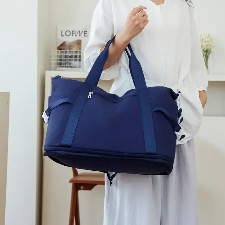 Tas Selempang Wanita Bahan Nylon Polos Warna Hitam Bentuk Kotak Tali Panjang Grosir Import